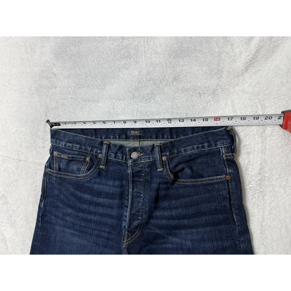Polo Ralph Lauren Sullivan Slim Jeans Mens‎ 34x33 Dark Wash Denim Button Fly